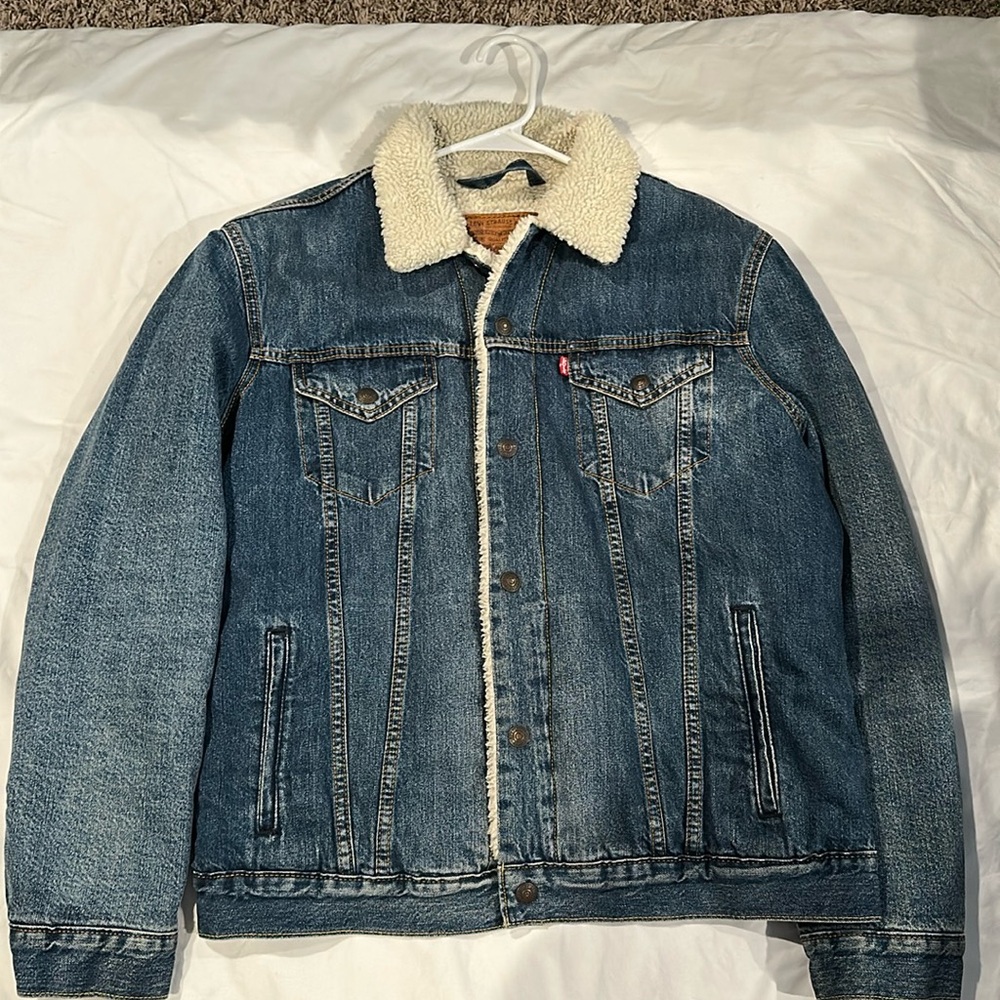 Levi’s | Men’s thick denim Sherpa fleece lined trucker barn coat size large